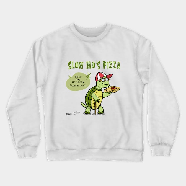 Turtle Pizza Delivery Service Crewneck Sweatshirt by Hallo Molly